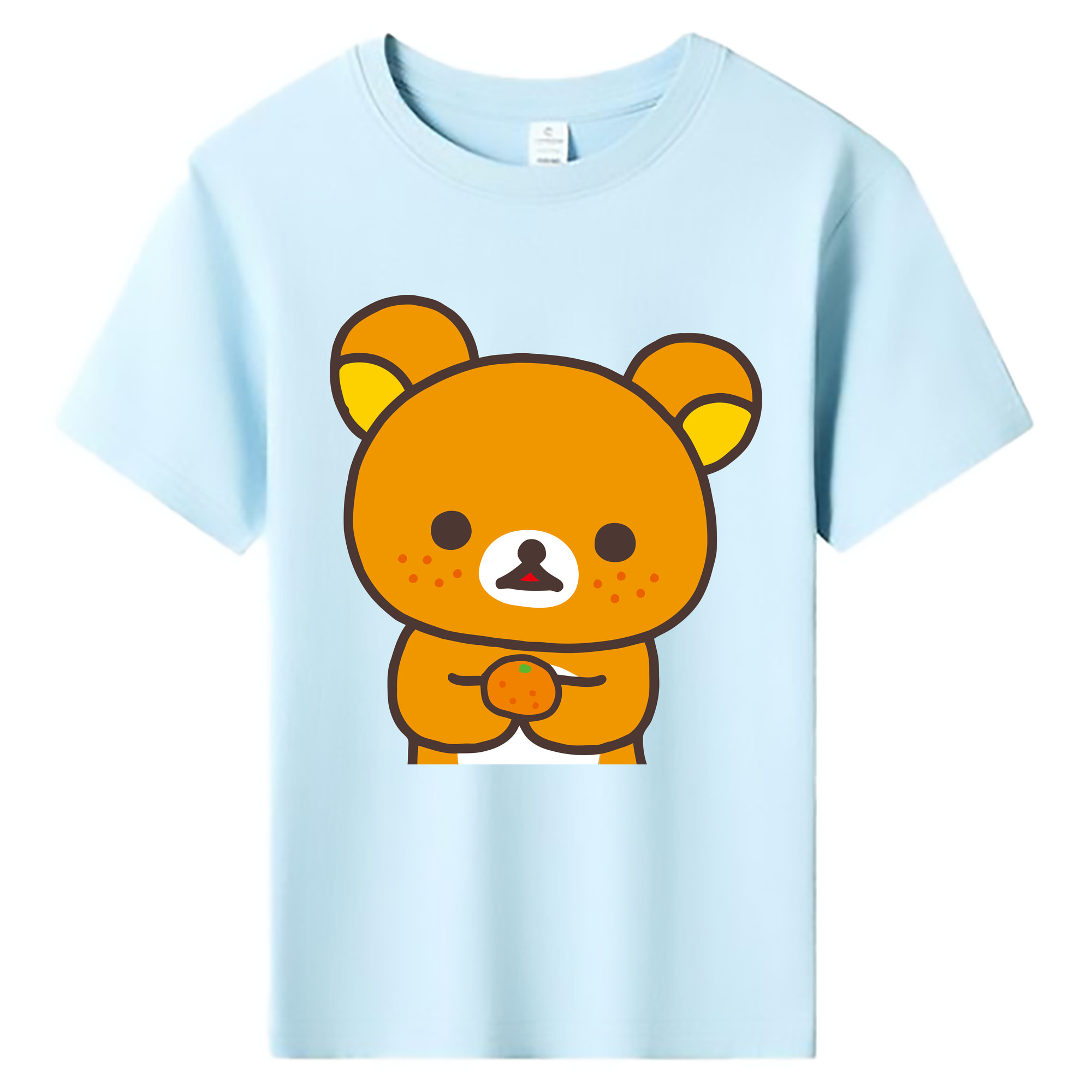 （画像用） リラックマ リラックマ キイロイトリ Rilakkuma Korilakkuma Kiiroitori 綿100％キッズTシャツ（フロントプリント）
